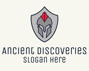 Spartan Helmet Shield logo design