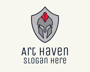 Spartan Helmet Shield logo design