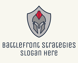 Warfare - Spartan Helmet Shield logo design