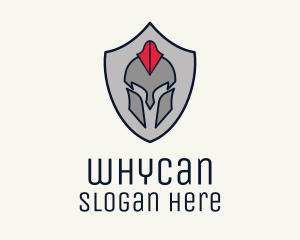 Historian - Spartan Helmet Shield logo design