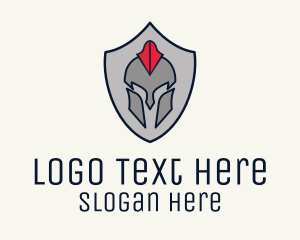 Feudal - Spartan Helmet Shield logo design