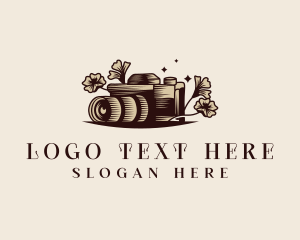 Vlogger - Camera Floral Photo Studio logo design