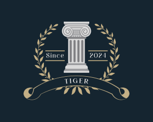 Councilor - Greek Pillar Column Wreath logo design