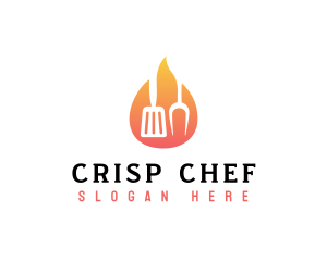 Barbecue Grill Flame logo design