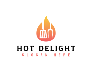 Barbecue Grill Flame logo design