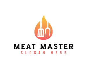 Barbecue Grill Flame logo design