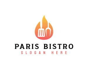 Barbecue Grill Flame logo design