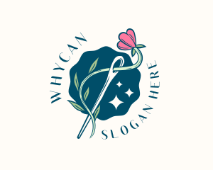 Designer - Floral Needle Sewing logo design