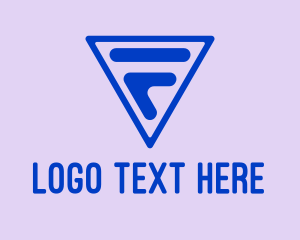 Triangle - Blue Triangle Letter F logo design