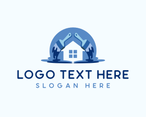 Diy - House Paint Brush logo design