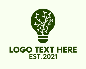 Landscaping - Green Sprout Light Bulb logo design