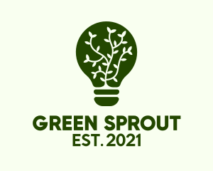 Green Sprout Light Bulb  logo design