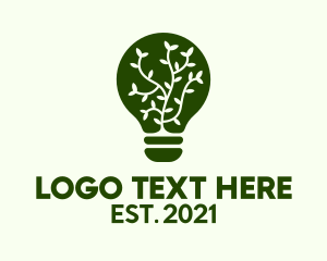 Light - Green Sprout Light Bulb logo design