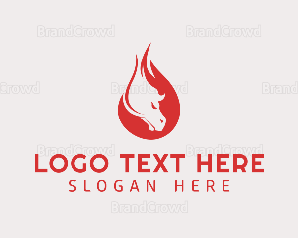 Angry Flame Horse Logo