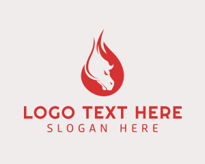 Fire - Angry Flame Horse logo design
