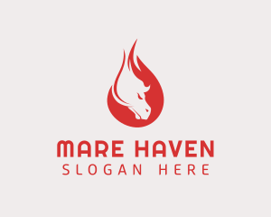 Mare - Angry Flame Horse logo design