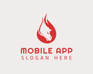 Hot - Angry Flame Horse logo design