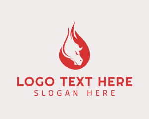 Hot - Angry Flame Horse logo design