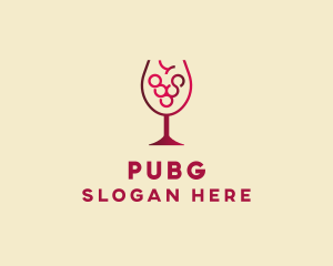 Grape Wine Glass  Logo