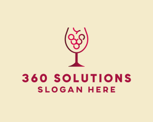 Grape Wine Glass  logo design