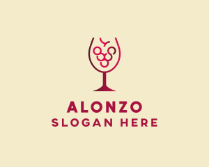 Grape Wine Glass  logo design