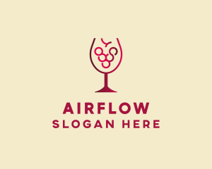 Grape Wine Glass  logo design