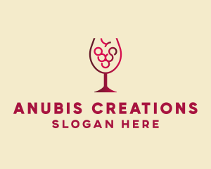 Grape Wine Glass  logo design