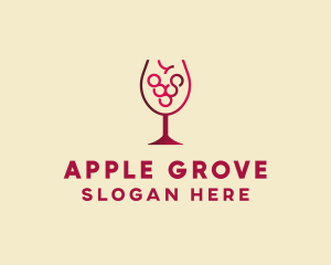 Orchard - Grape Wine Glass logo design