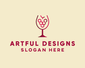 Grape Wine Glass  logo design