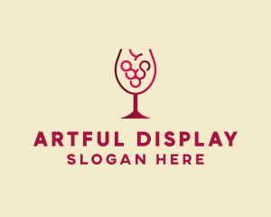 Grape Wine Glass  logo design