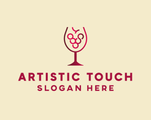 Grape Wine Glass  logo design