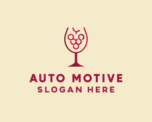 Grape Wine Glass  logo design