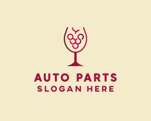 Grape Wine Glass  logo design