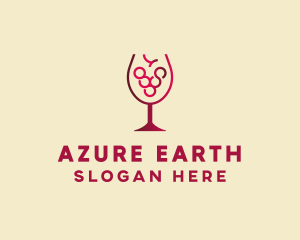 Grape Wine Glass  logo design