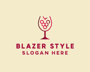 Grape Wine Glass  logo design