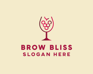 Grape Wine Glass  logo design