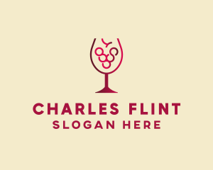 Grape Wine Glass  logo design