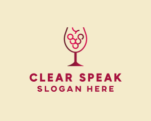 Grape Wine Glass  logo design