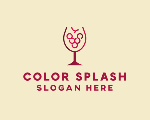 Grape Wine Glass  logo design