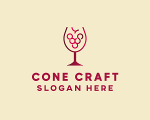 Grape Wine Glass  logo design