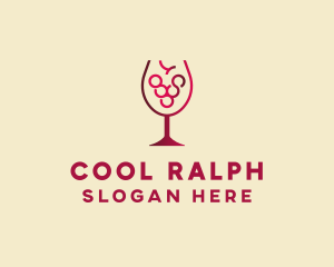 Grape Wine Glass  logo design