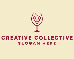 Grape Wine Glass  logo design