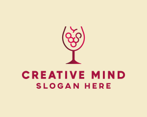 Grape Wine Glass  logo design