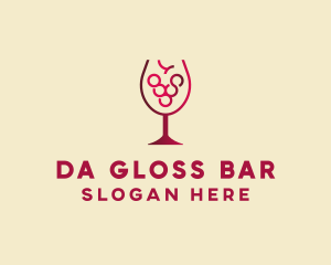 Grape Wine Glass  logo design