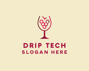 Grape Wine Glass  logo design