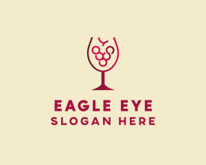 Grape Wine Glass  logo design