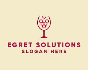 Grape Wine Glass  logo design