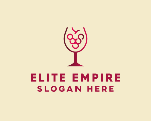 Grape Wine Glass  logo design