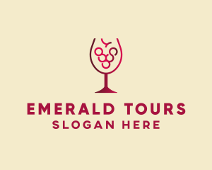 Grape Wine Glass  logo design