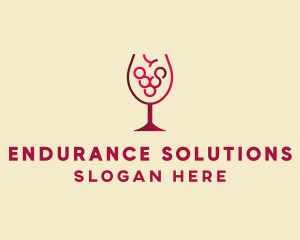 Grape Wine Glass  logo design